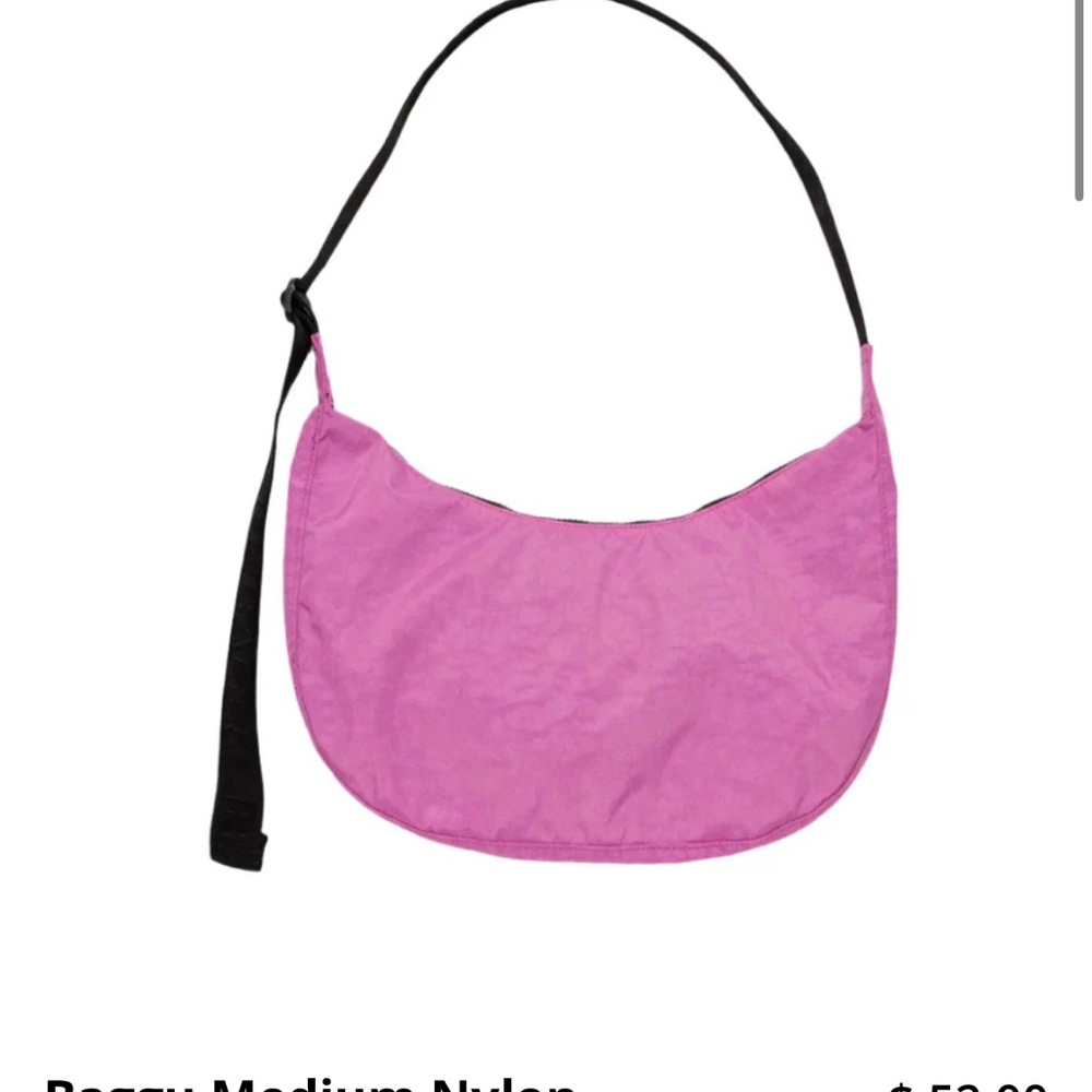BAGGU Pink and Black Crescent Shoulder Bag